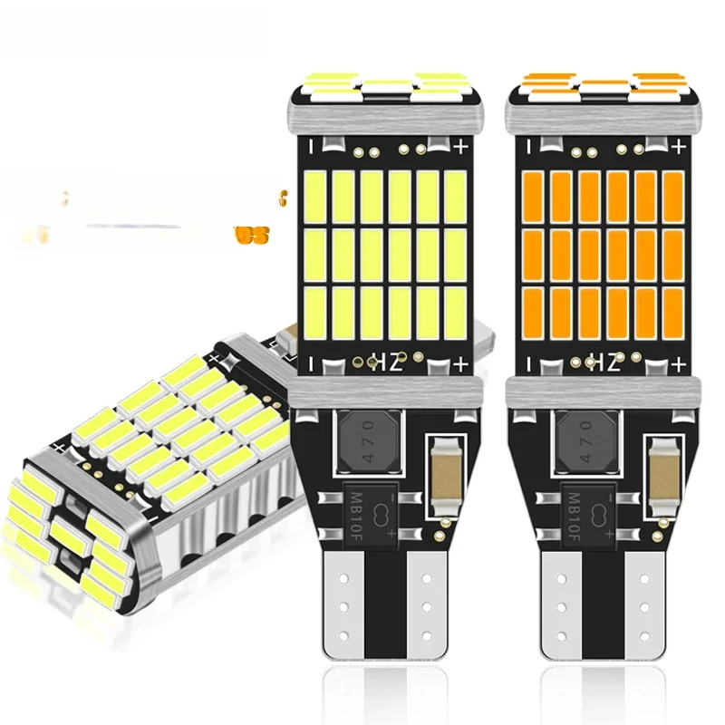 RXZ 1PC Canbus W16W T15 920 921 912 LED 4014 45 chipów Żarówki światła cofania Żarówki światła postojowego Białe Czerwone W5W BEZ BŁĄDÓW — zdjęcie 2
