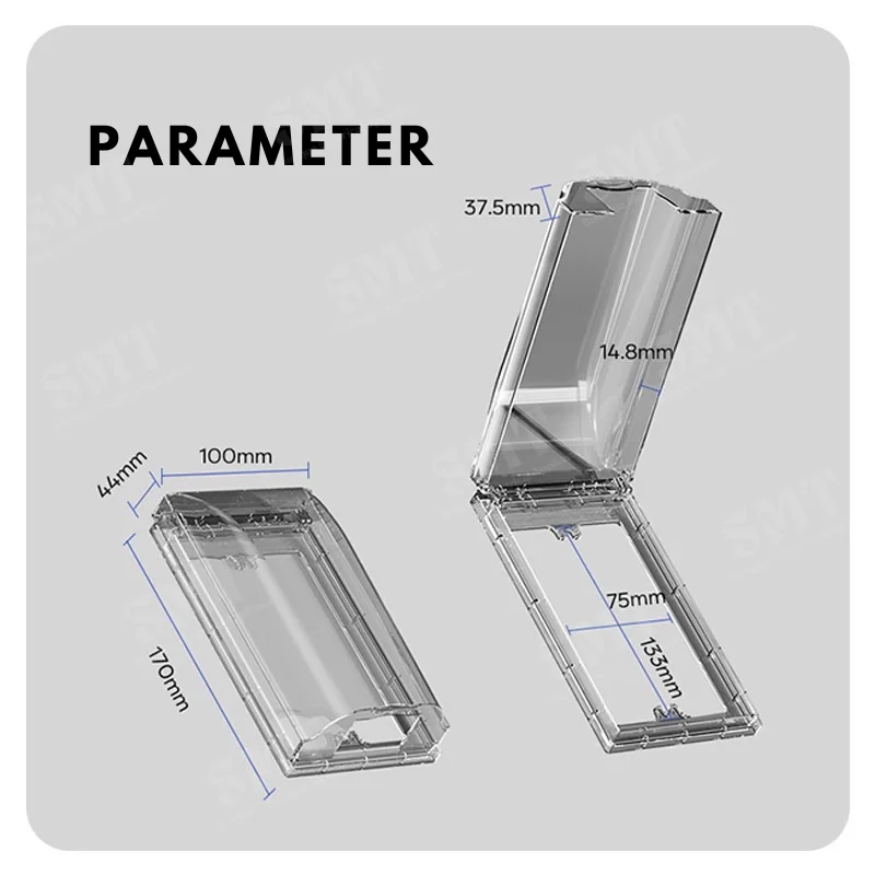 Electric Light Switch Cover Wall Mount Transparent Plastic Boiler Swith Cover Thermostat Bathroom Shaver Socket Protection Box