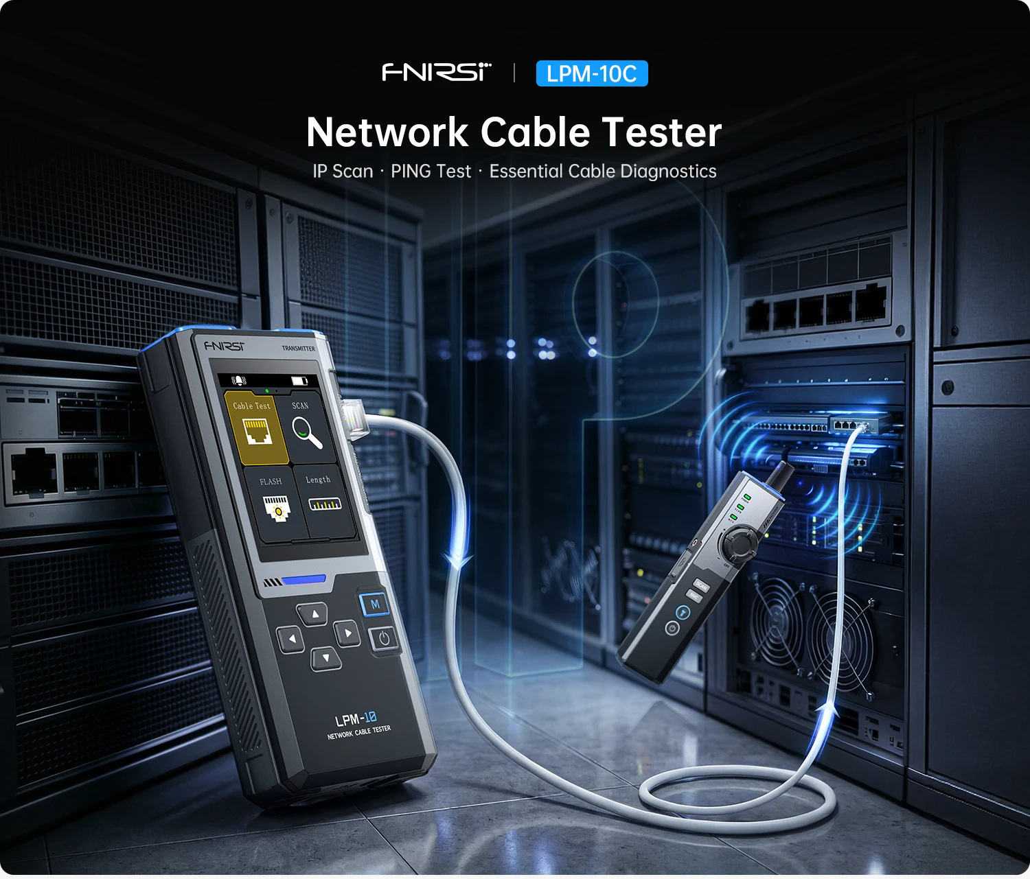 FNIRSI LPM-10C Netzwerkkabeltester RJ45 RJ11 PING IP-Scanner mit Ethernet PoE-Detektor LAN-Kabel-Fehlerfinder-Testgerät – Detail 5
