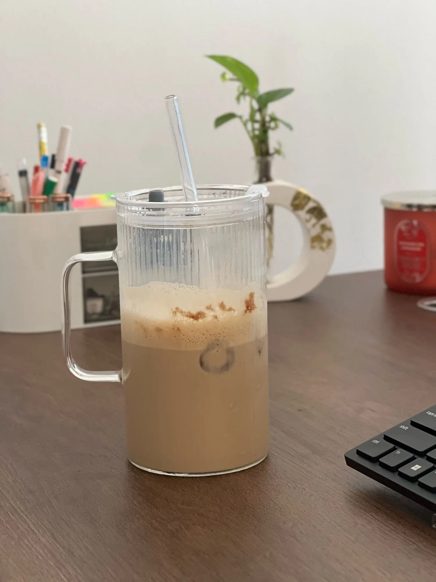 Mug Verre Avec Couvercle 740ML