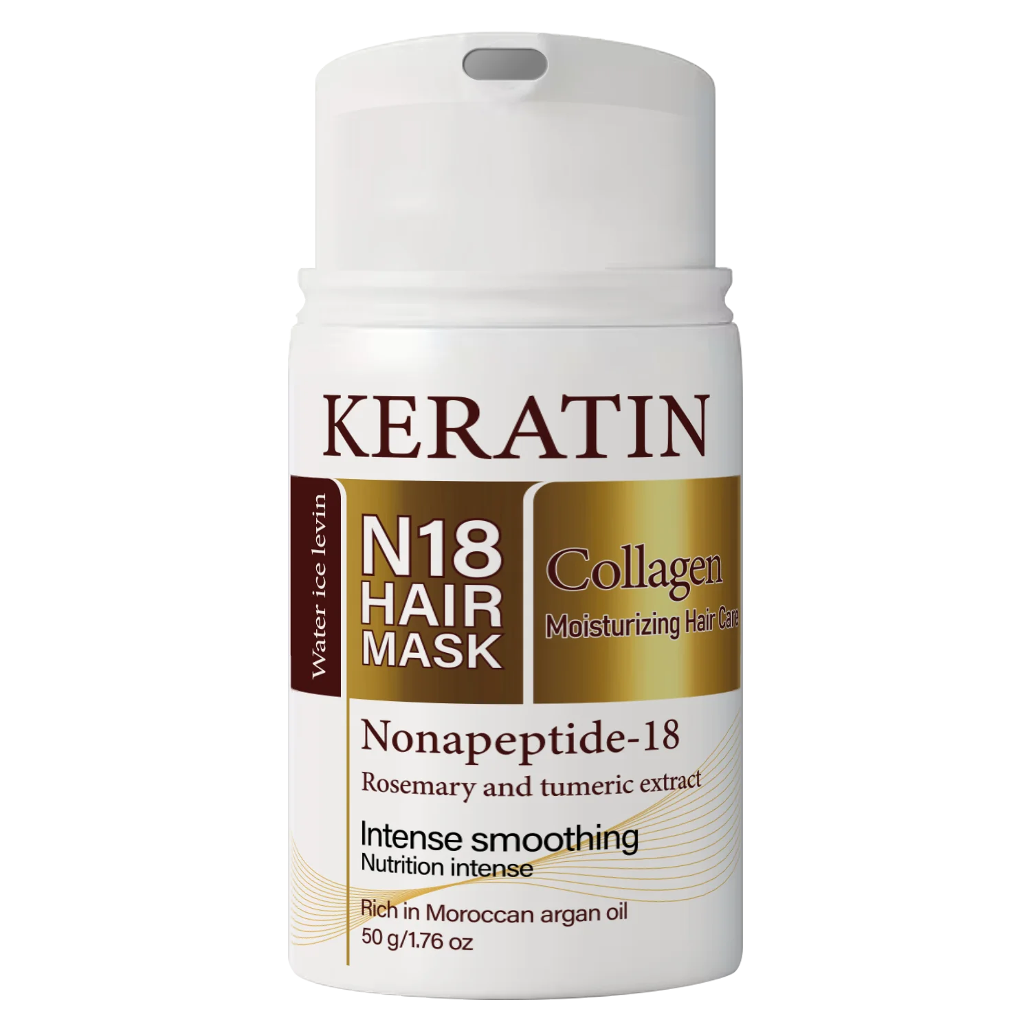 Water ice levin N18 Nonapeptide-18 Hair Mask Keratin Collagen Argan Oil Hydrate Repair Dry Frizzy Damaged Hair Treatment 50g view 6