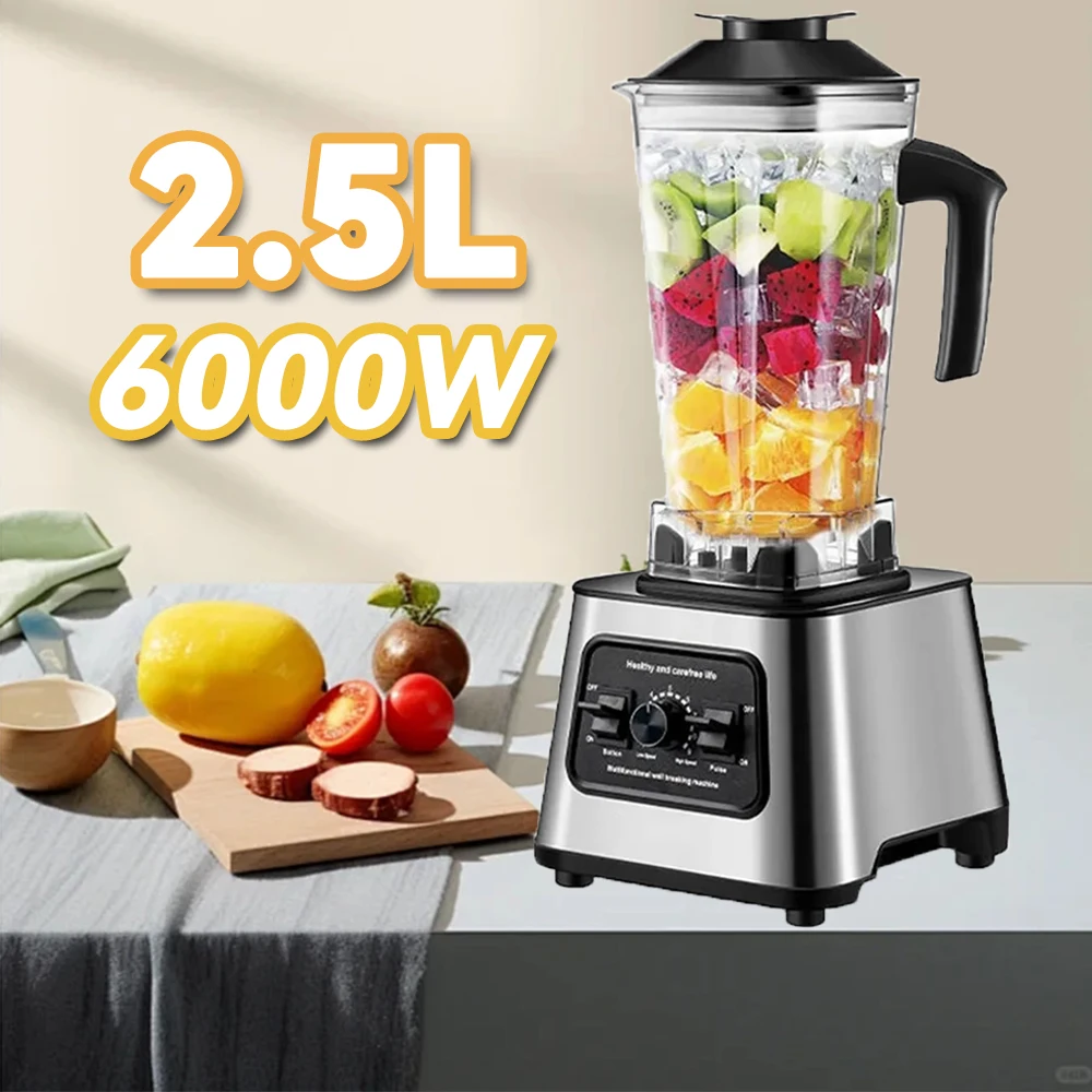 2in1 Stand Mixer 6000W High Power Multi-Function Smoothie Maker 2.5L Container Food Processor Blender Mixer for Ice Nut Fruit