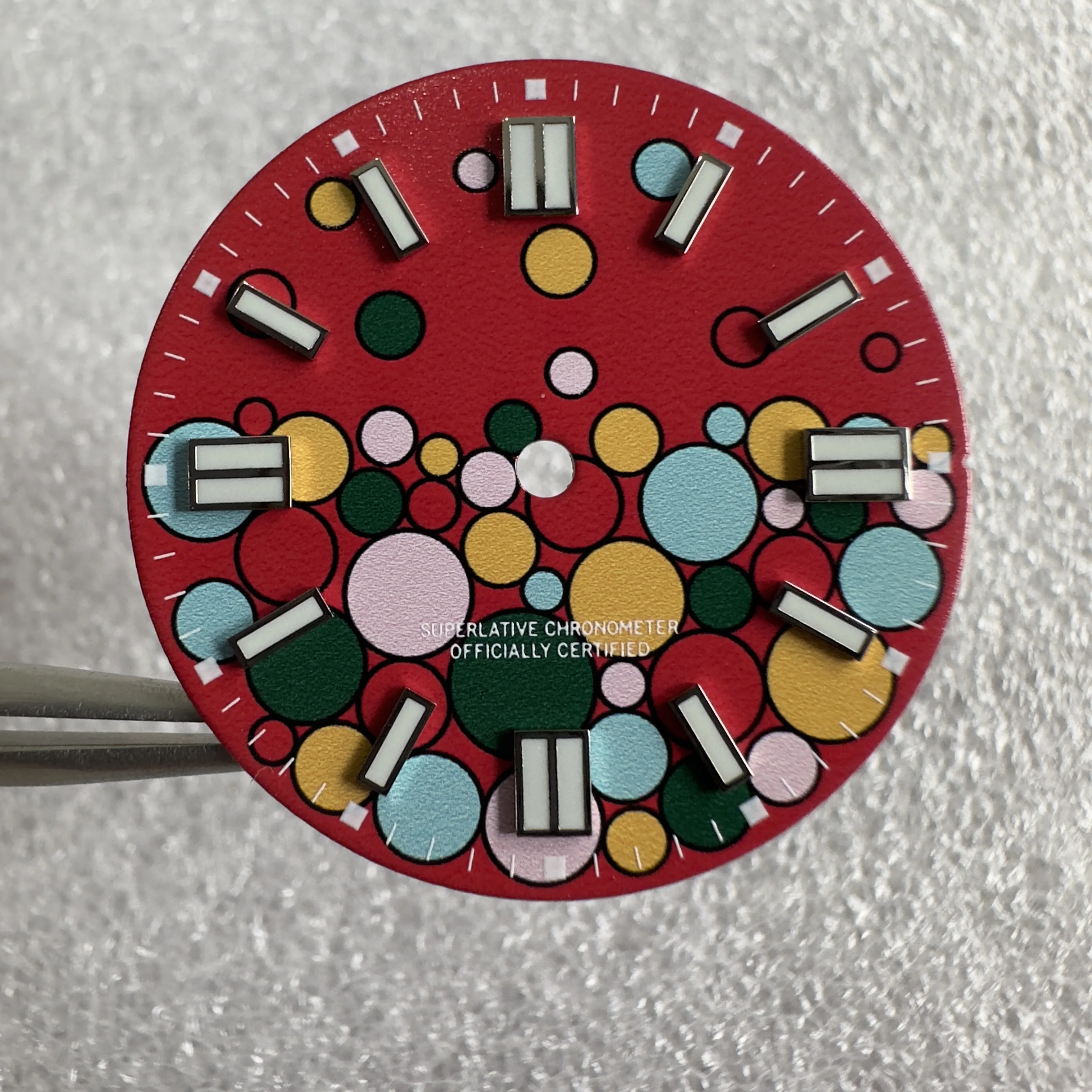 28.5MM Watch Dial Perpetual Series Colorful Celebration Dial Suitable for NH35/NH36/NH38 Movement Watch Assembly Accessories