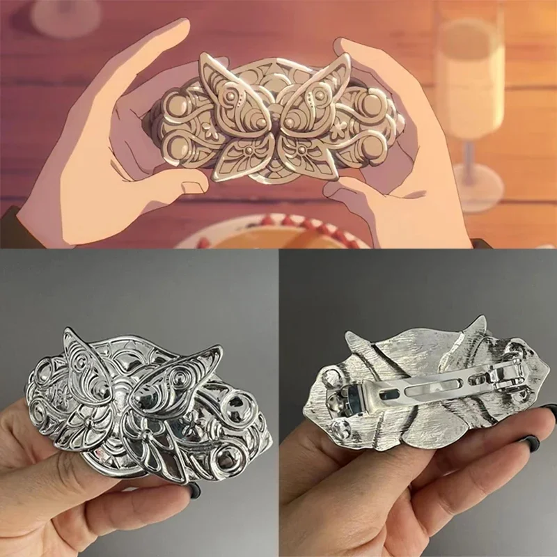 Épingle à cheveux Cosplay Anime Frieren Fern, couvre-chef en alliage unisexe, pince à cheveux papillon, accessoires cadeaux de fête d'halloween