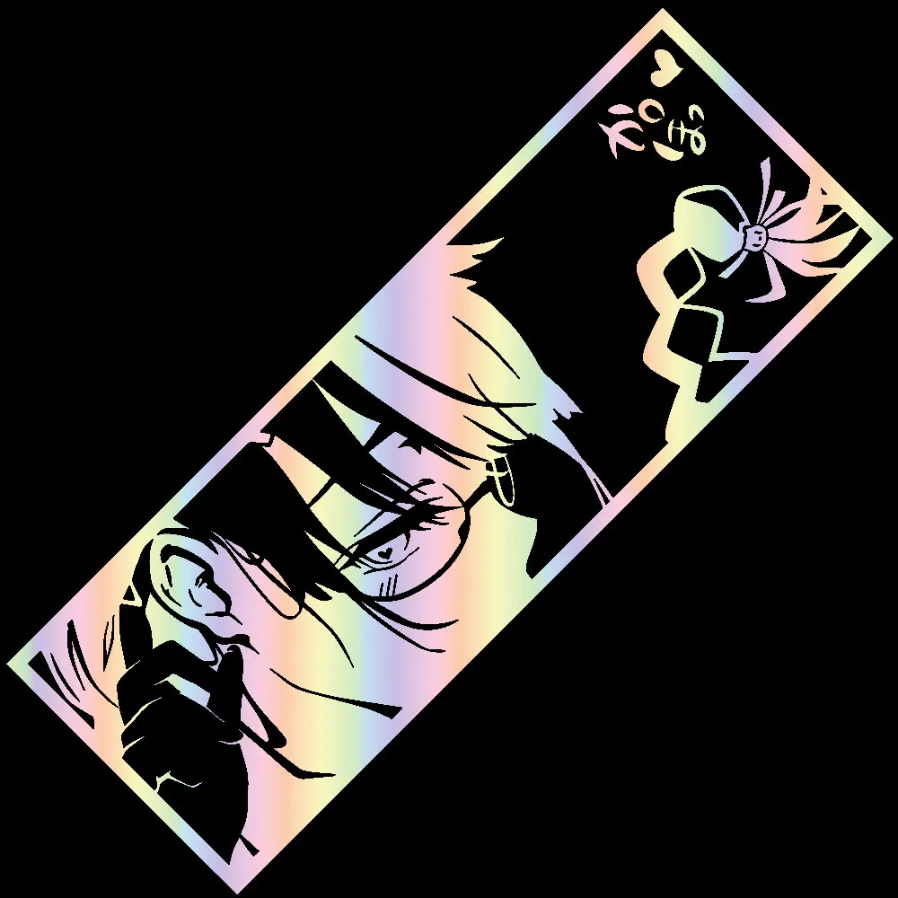 Tsubasa Hanekawa Monogatari Series pegatinas de coche ventana parabrisas parachoques decoración pegatinas piezas de automóvil calcomanías de vinilo láser