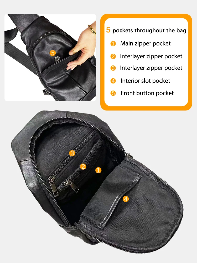 Imagem -05 - Zency-unisex Couro Genuíno Fanny Pack para Mulheres Bum Bolsa Bolsa de Ombro Sling Crossbody Banana ao ar Livre Moda