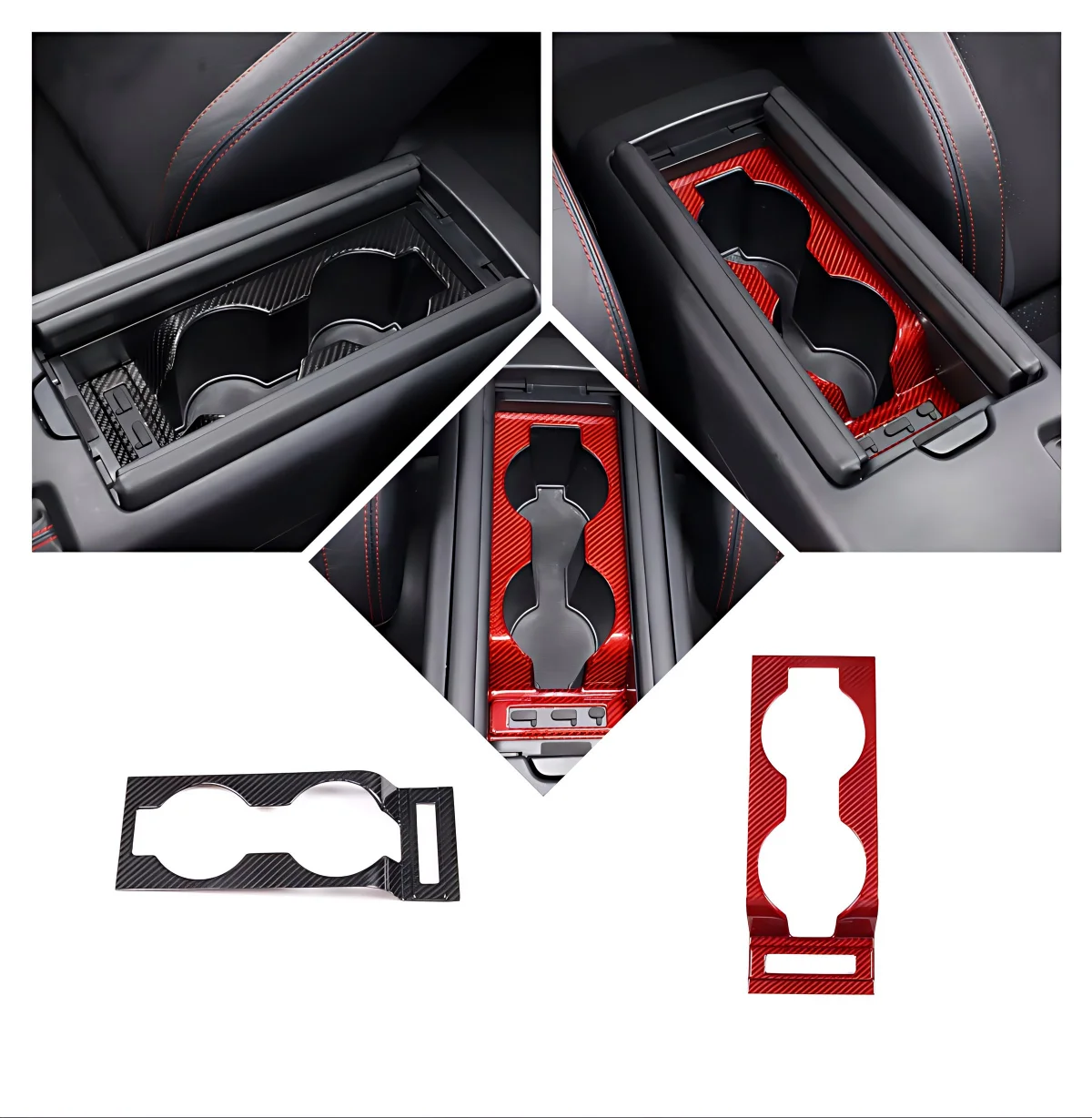 

Carbon Fiber Car Center Console Beverage Cup Holder Frame Trim For Toyota GT86 ZN8 /Subaru BRZ ZD8 2022-2026 (Manual Gear Spec)