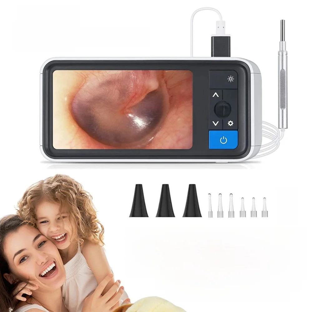 Digital Otoscope 3.9mm Lens 1080P HD Camera With 4.5'' LCD Screen And 6 LED Lights Ear Wax Removal Tool for Kids/Adults