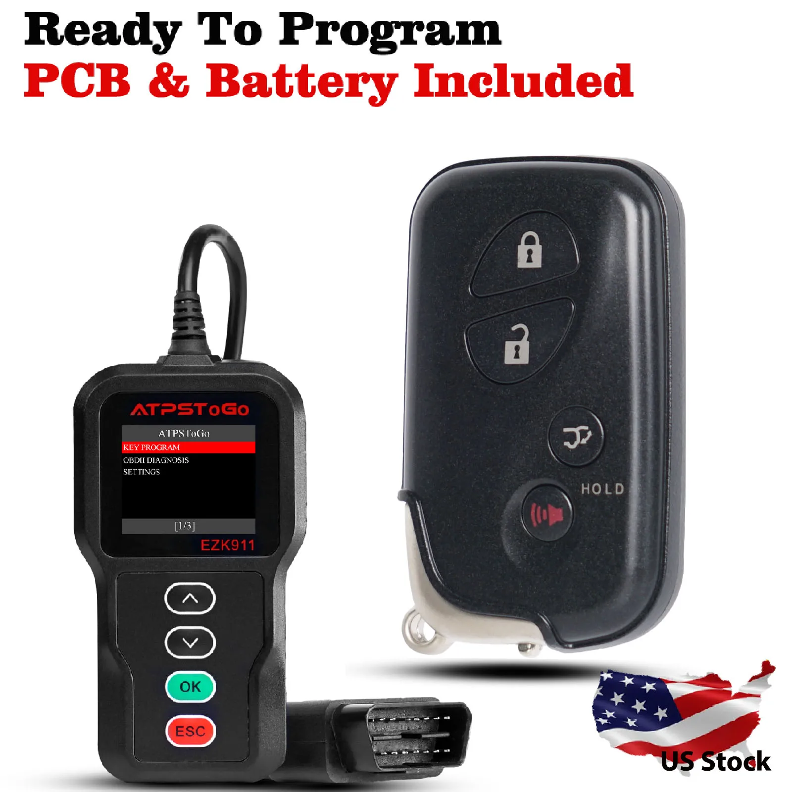 

Remote Smart Key Fob Replacement Kit for 2010-2015 Lexus RX350 CT200h Keyless Entry Remote 271451-5290 GNE HYQ14ACX programmer