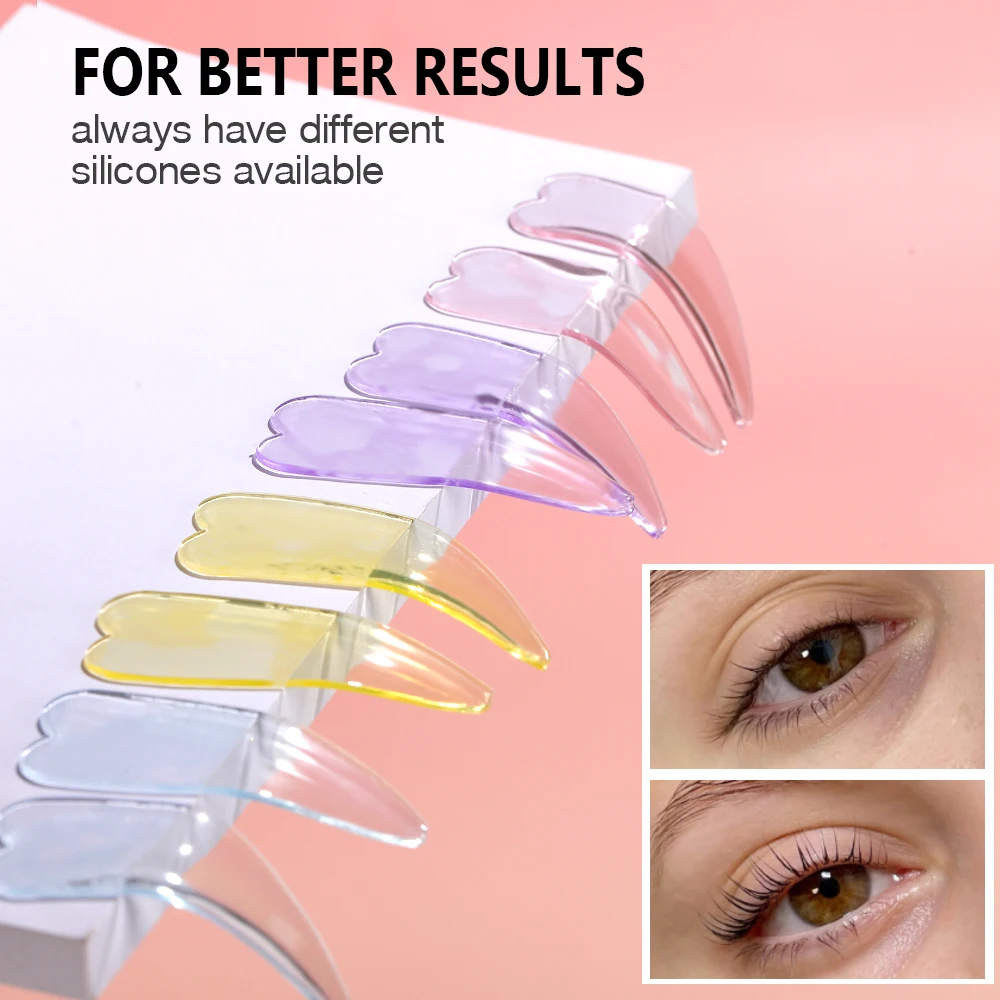 1 par de almohadillas suavizantes para levantar pestañas, parches reutilizables para los ojos, protectores para levantar pestañas en forma de corazón para permanente o teñir pestañas y cejas