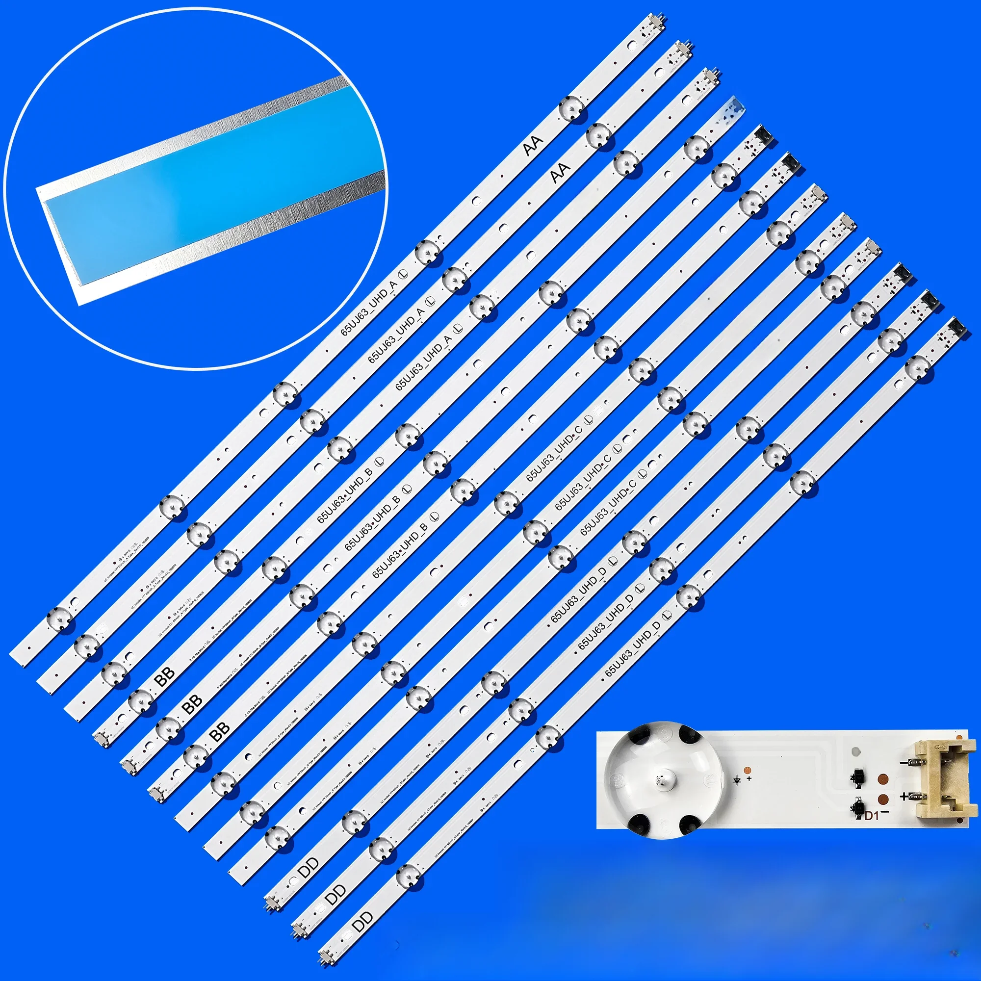 Bande de rétro-éclairage LED pour 65UJ6300 65UJ630V 65UJ634V 65UJ5500 65UK6100 65LG63CJ-CA 65UJ6300-CA 65UJ6309 65UJ63_UHD_A B C D