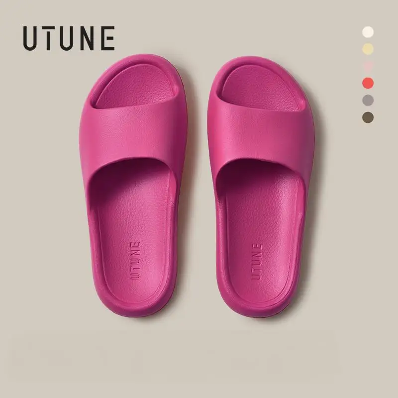 

‌UTUNE Women's Chunky Retro Sandals Non-Slip Odor-Resistant & Breathable Summer Flip-Flops for Home & Bath Comfortable Slippers