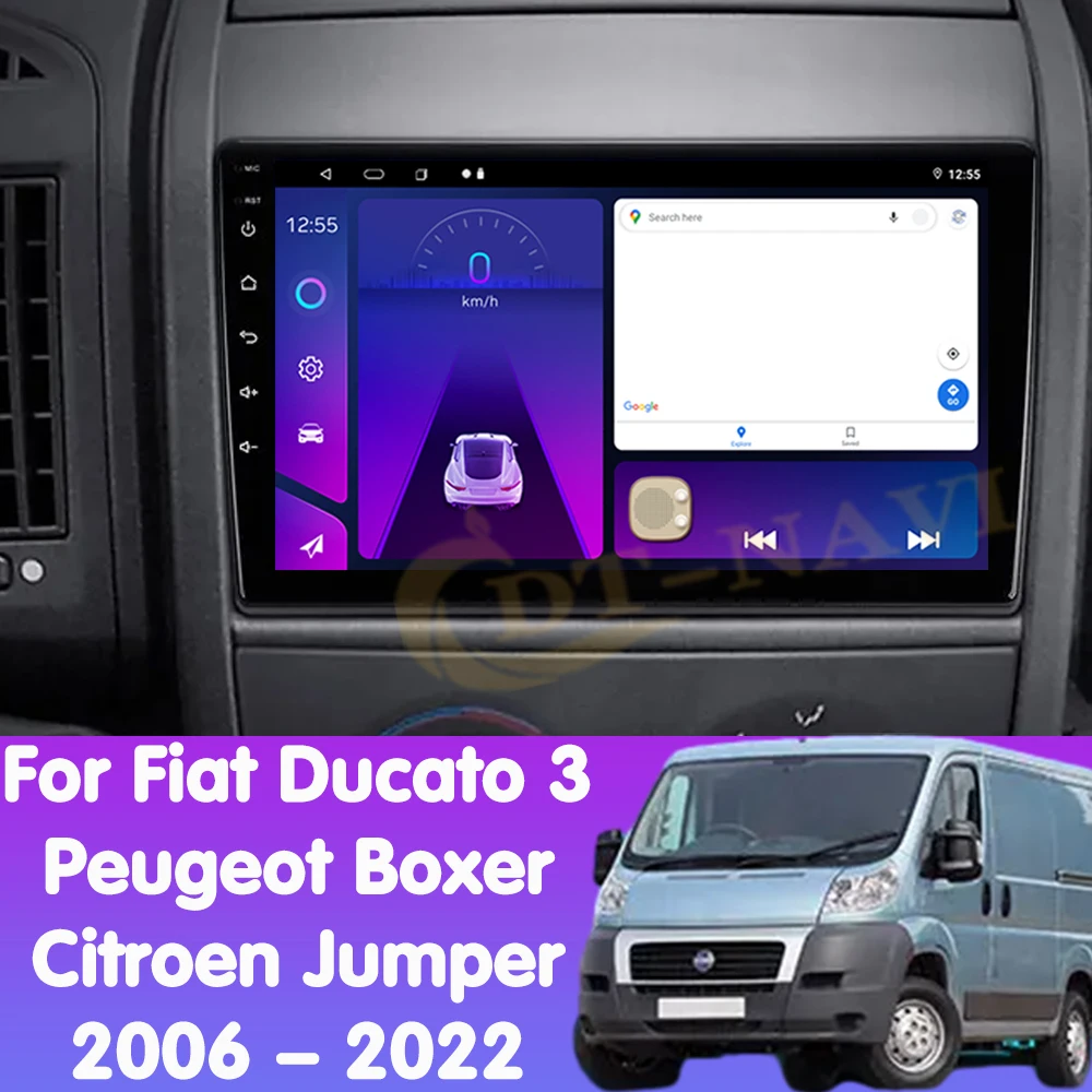 Android 14 Car Radio For Fiat Ducato 3 Peugeot Boxer Citroen Jumper 2006 - 2022  Multimedia Video Navigation Player GPS Carplay