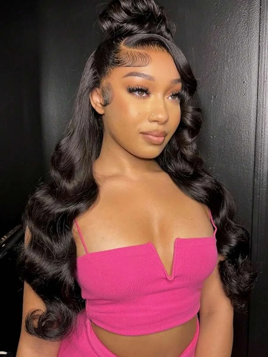 36 بوصة الجسم موجة الدانتيل الجبهة الباروكات شعر الإنسان 13x6 HD الدانتيل شعر مستعار أمامي شعر الإنسان قبل قطعها الجسم موجة Glueles