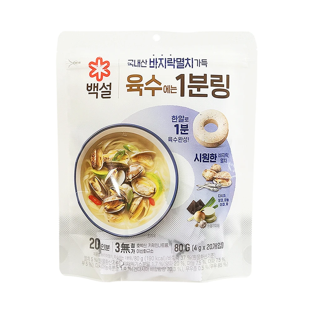 Baeksul-Tableta de calamar de cuello corto y anchoa, 80g, 1 paquete