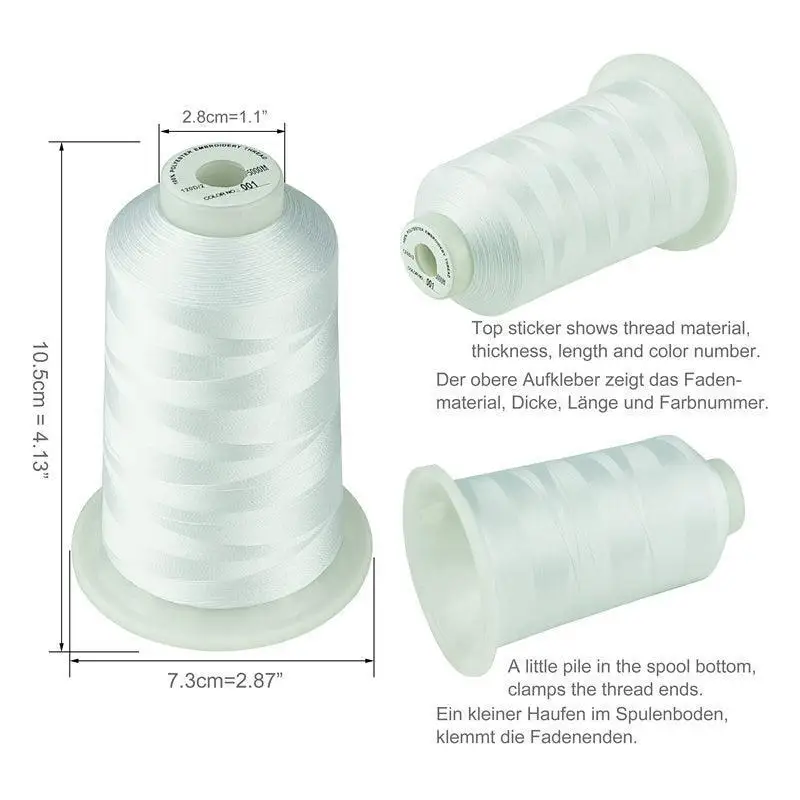 Simthread 4 Huge Spools Various Color Packs of Embroidery Machine Thread 5000M