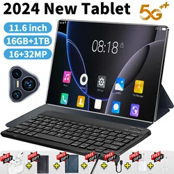 2024 5G versione globale tablet da 11.6 pollici android 16GB RAM + 1TB ROM 16MP + 32MP rete 20000mAh Android 13.0 Wifi 14 core Bluetooth