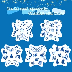 Christmas Halloween Face painting Stencils children's face painting hollow board Body Art Plastic Makeup holiday tool washable