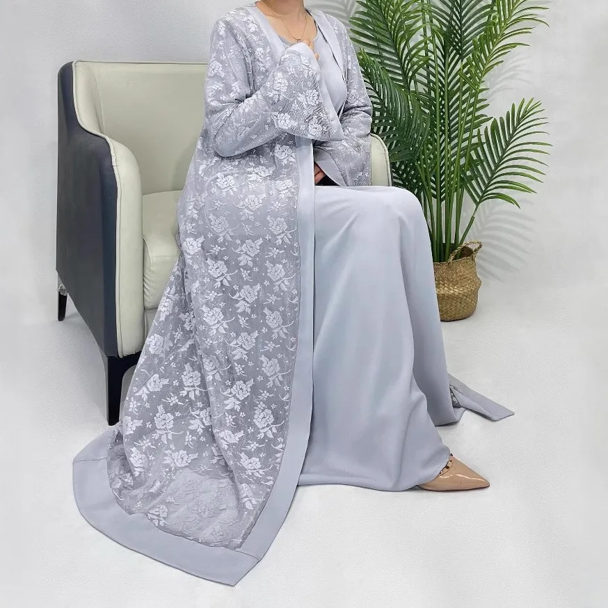 Two Set Long Dress Set Maxi Length Casual Wear with Regular Sleeve Loose Fit Low Waist Ethnic Tribal Style Dress for Women
