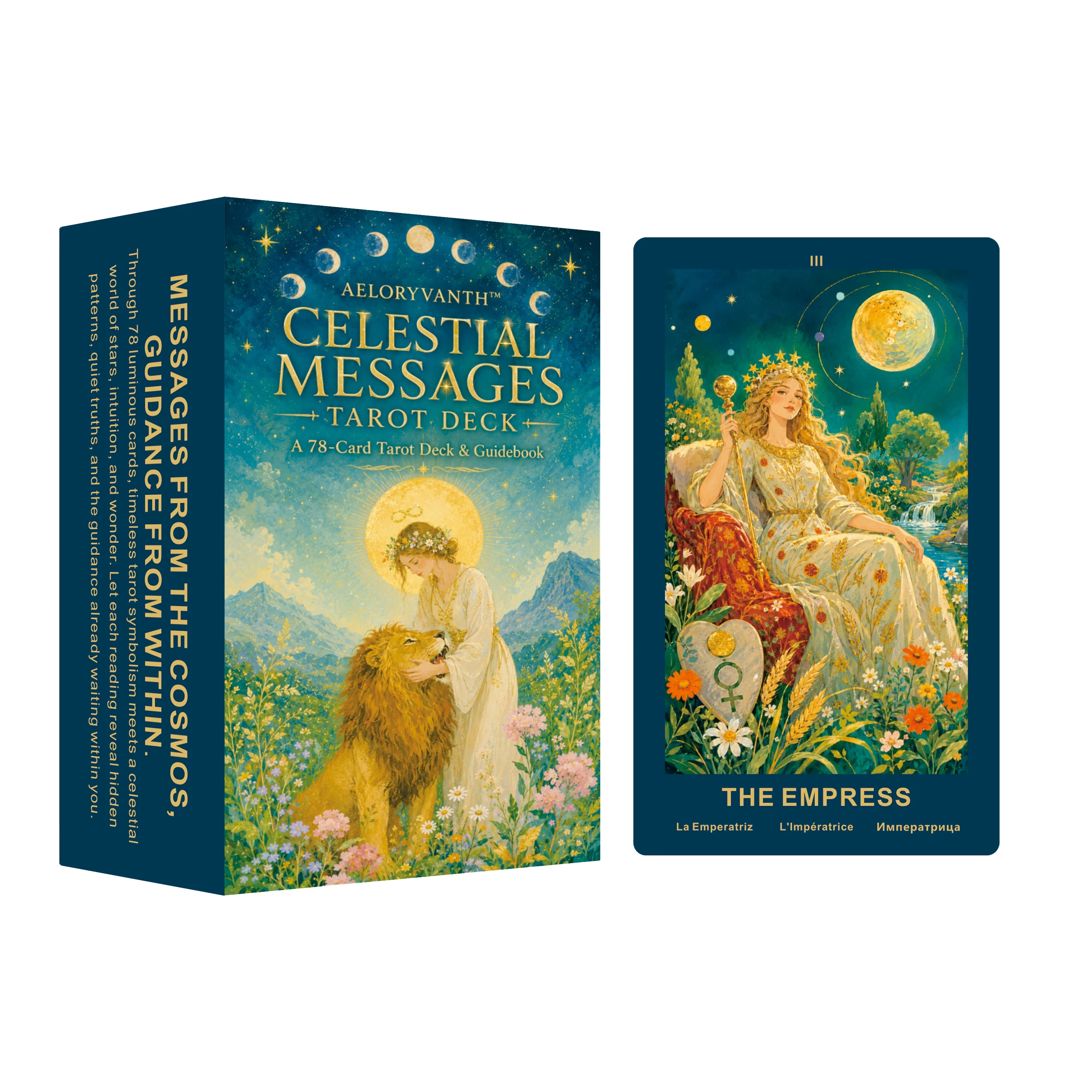 78 Russian Lion Theme Tarot Cards, Divination Tool, Multilingual Guide Included, Self-Reflection Meditation, Collectible Gift