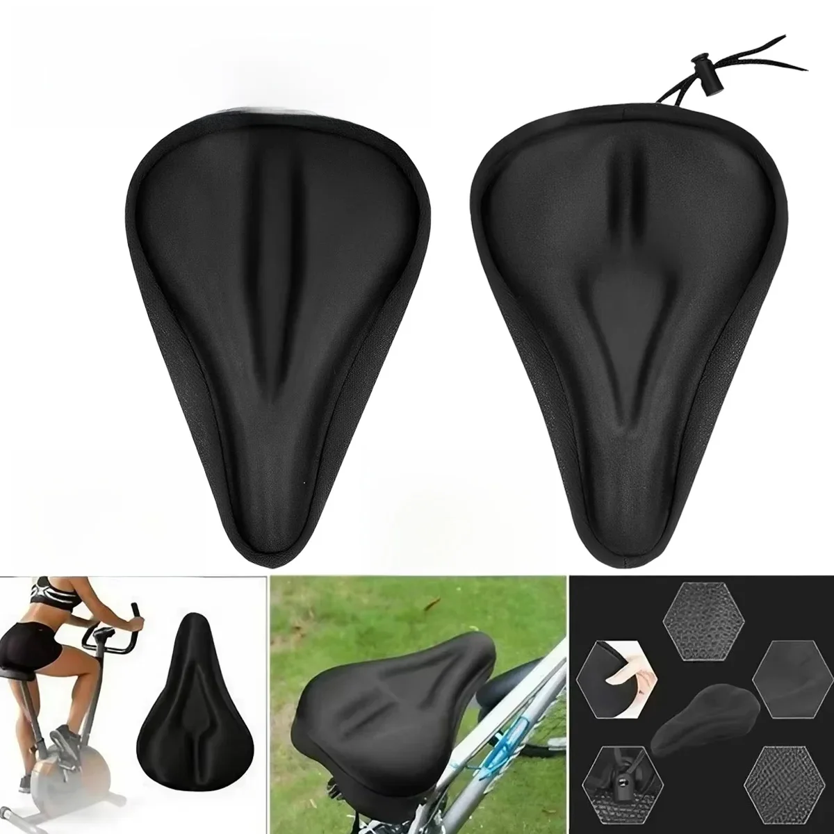 AliExpress pinmoap Bicycle Soft 3D Padded MTB Bike Saddle Seat Cover Cushion Sponge Foam Comfortable Saddles Mat Bicycle Seat Protective Cover