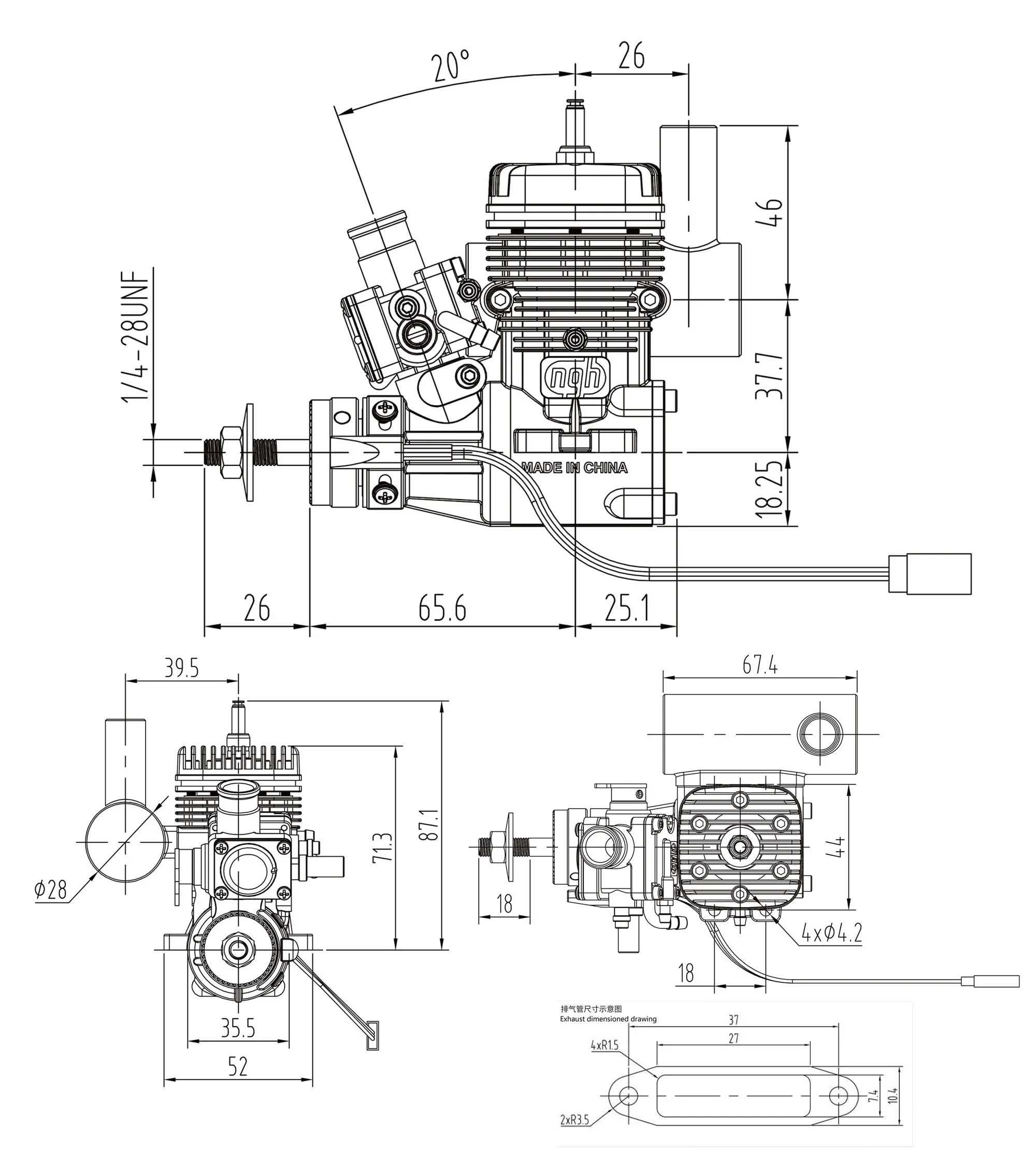 NGH 9CC Gas Engines 2 Stroke NGH GT9pro Gasoline Engines Petrol Engines For RC Airplane Multicopter Drone Motor