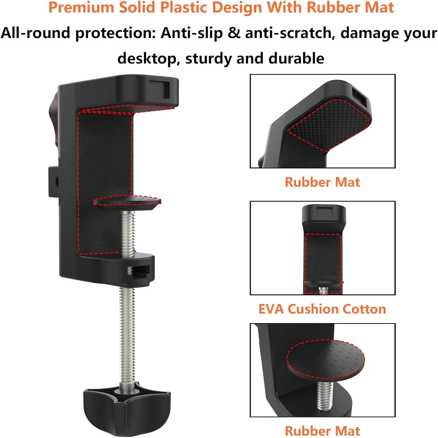 Suporte de mesa para microfone, suporte de braço longo para trabalho, tripé para câmera suspensa, base de lâmpada