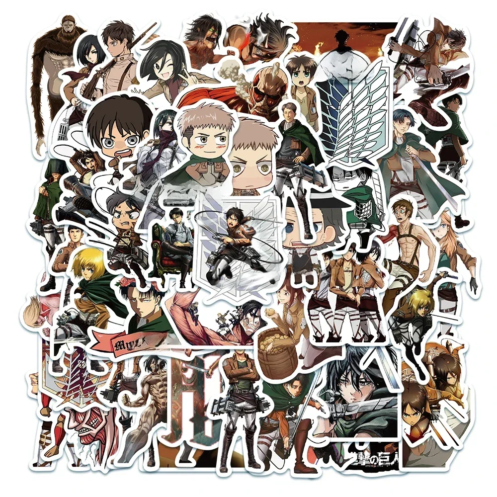 AliExpress Bandai 50PCS Attack on Titan Anime Stickers Cartoon Decal Kids Toy Skateboard Motorcycle Laptop Phone Bike