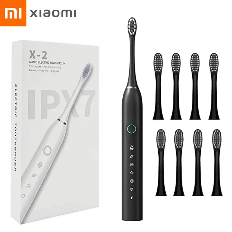 Xiaomi Mijia-Escova de Dentes Elétrica Sônica para Adultos, Carregador USB, 6 Modos, Temporizador Inteligente, IPX7, Impermeável, Ultrassônico, Escovas de Dentes