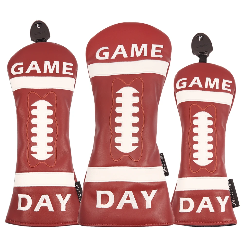 PU Leather Game Day Embroidery Golf Club Headcover Driver Head Covers