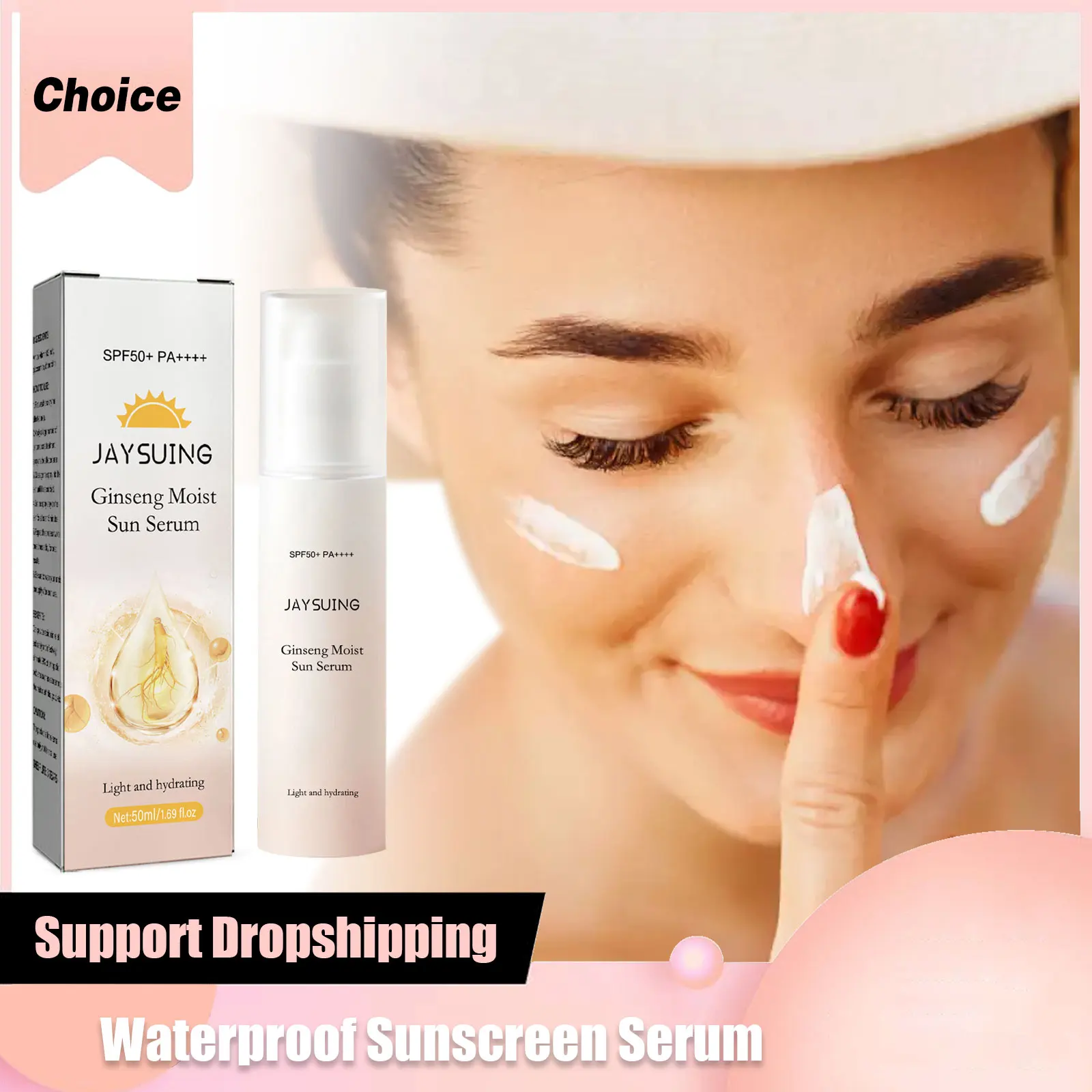 SPF 50 Anti Sun Serum Refreshing Whitening Moisturizing Prevent Sunburn Long Lasting Sunblock UV Protection Sunscreen Essence