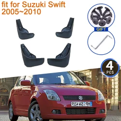 4Pcs Mudguards for Suzuki Swift 2005~2010 Accessories 2006 2007 2008 2009 Mudflap Anti-splash Upguards Front Rear Wheels Fender