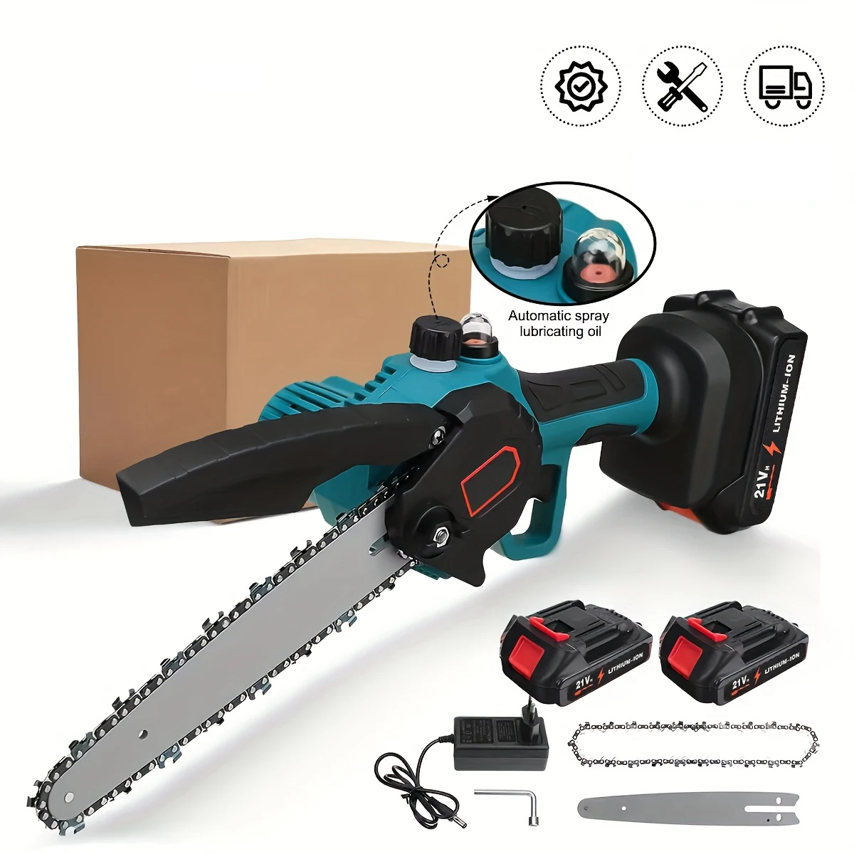 8inch Cordless Electric Chainsaws Powerful Pruning Saw Woodworking Garden Trimming Saws Power Tools for Makita 18V Battery