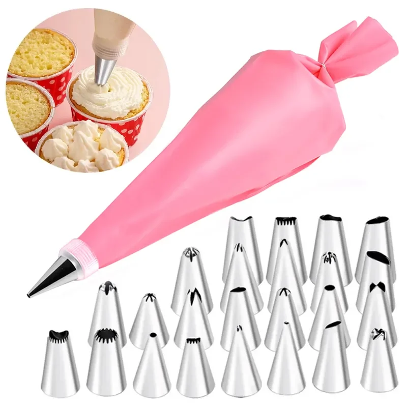 UNTIOR Cream Nozzles Kitchen Bakery Cake Icing Piping Cream Cake Decorating Tools Accessories Reusable Pastry Bags Kitchen Tools