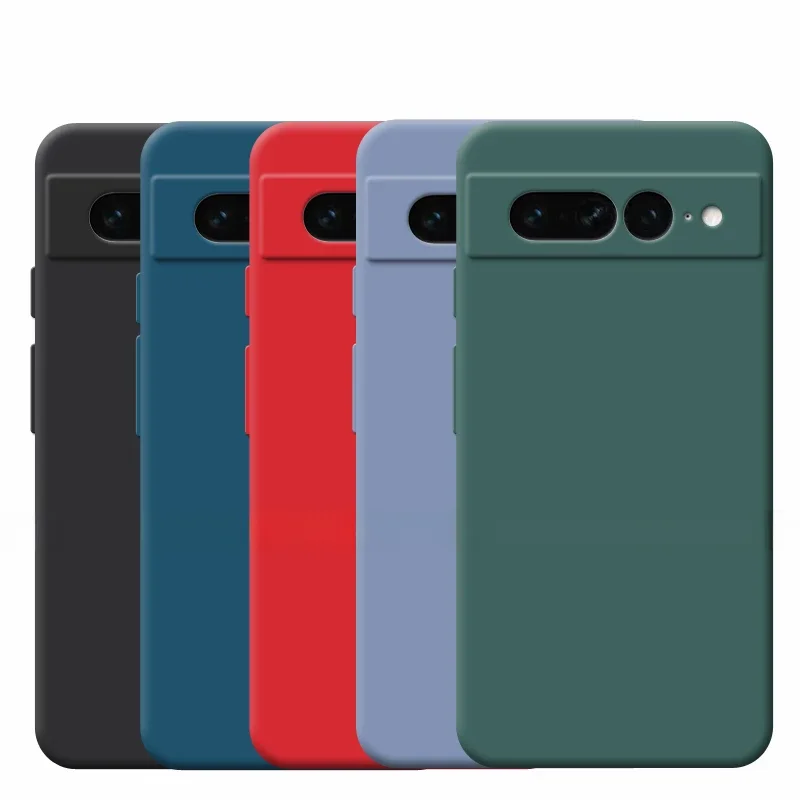 Coque en silicone liquide antichoc d'origine pour Google Pixel 7 Pro, coque arrière en TPU pour Google Pixel 7A 7 Pro