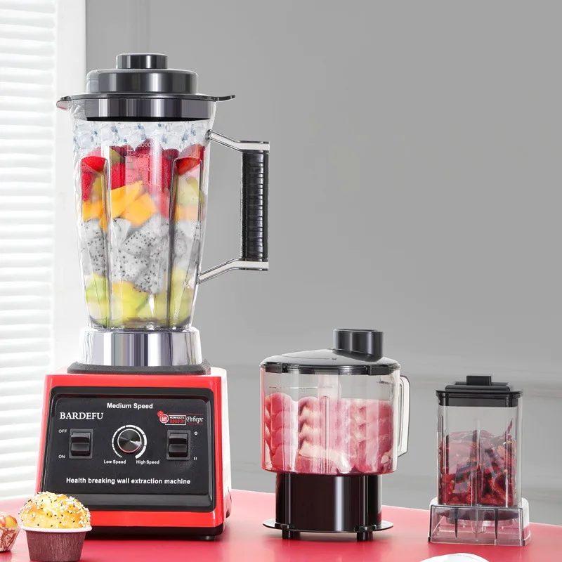 Licuadora 3 en 1 con función de trituración de paredes, 2000W, de alta resistencia, comercial, mezcladora estacionaria, procesador de alimentos, para batidos de hielo, para cocina, licuadora de alta potencia, libre de BPA