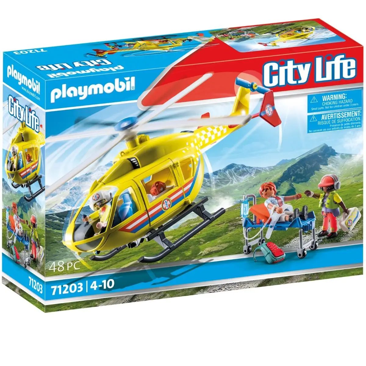 Playmobil 71203 Rescue Helicopter, original, clicks, Gift, Child, Girl, Toy, Man, Woman, with Box, Official, Store