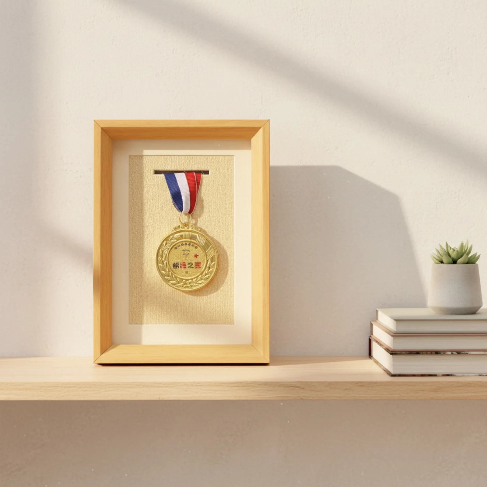 Medal Display Frame Solid Wood Endurance Event Medal Holder Ideal Gift Plaque Display Case for Runners, Athletes, Office, Study