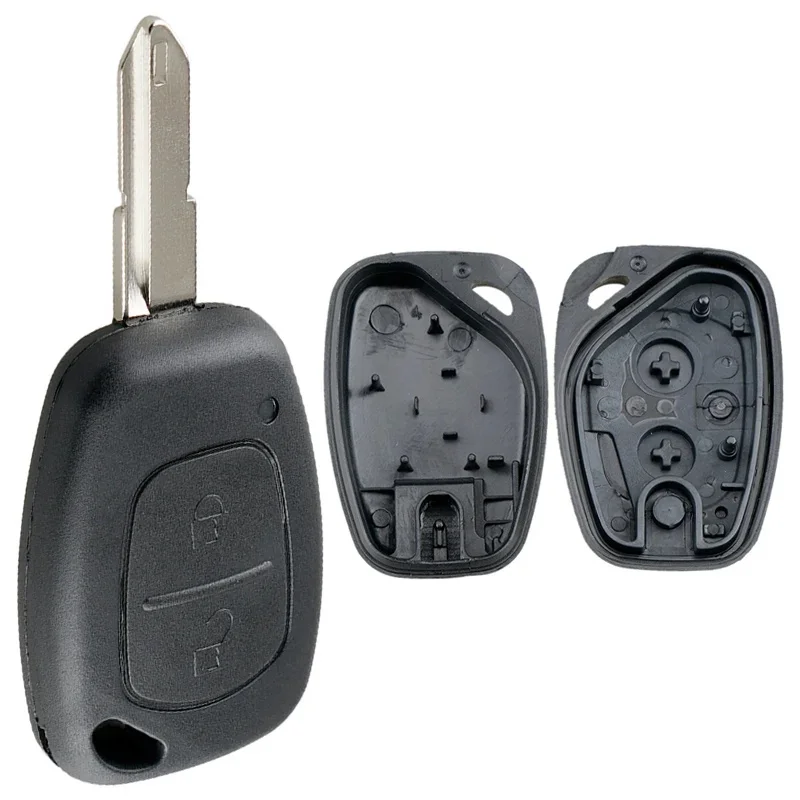 Coque de clé à distance de voiture à 2 boutons, remplacement du boîtier de clé automatique, lame non coupée 206, Oke Goo, Renault Traffic Master, Vivaro