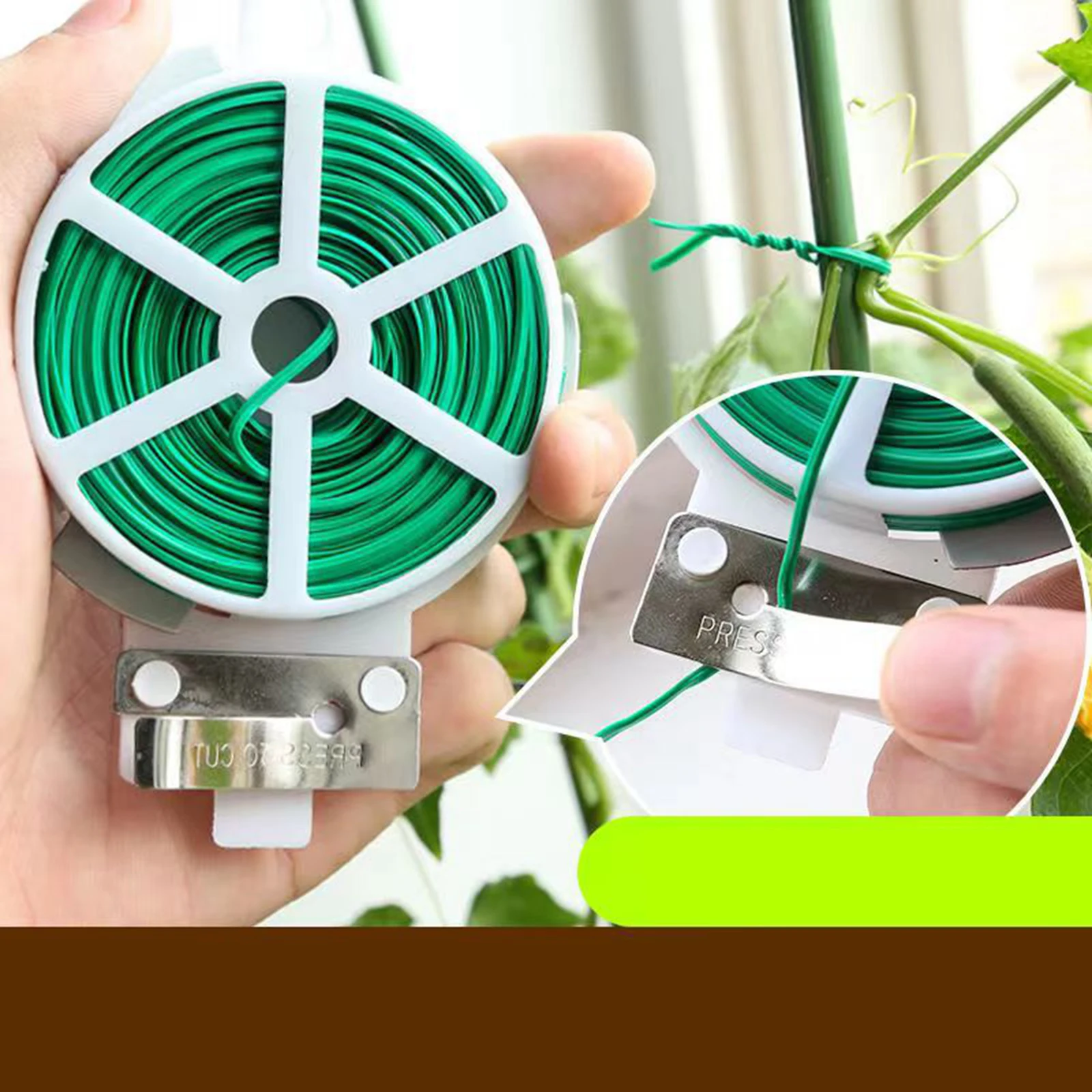 50M Gardening Zip Ties Cutting Zip Ties Climbing Vine Plants Fixing Ropes Tying Ties Flower Knot Brackets Home Garden Supplies