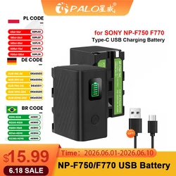 PALO NP-F750 NP-F770 Battery With USB Port for SONY NP-F990 F980 F970 F960 F550 F970 F550 F570 F750 F770 MC1500 CQM91D CCD-RV100