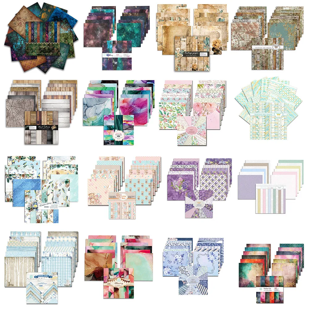 24 hojas de 30x30cm, almohadilla de papel para álbum de recortes, planificador de diario basura de 12 pulgadas, cartulina DIY para decoración artesanal