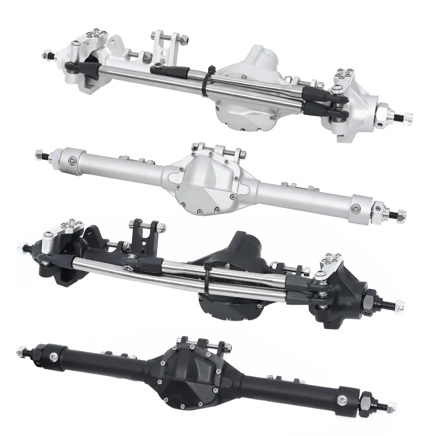 Aluminiowa jednoczęściowa oś konstrukcyjna z przesuniętą prostą osią do 1/10 RC Crawler Axial SCX10 II Vanquish VS4-10 Rock Truck Part — zdjęcie 2