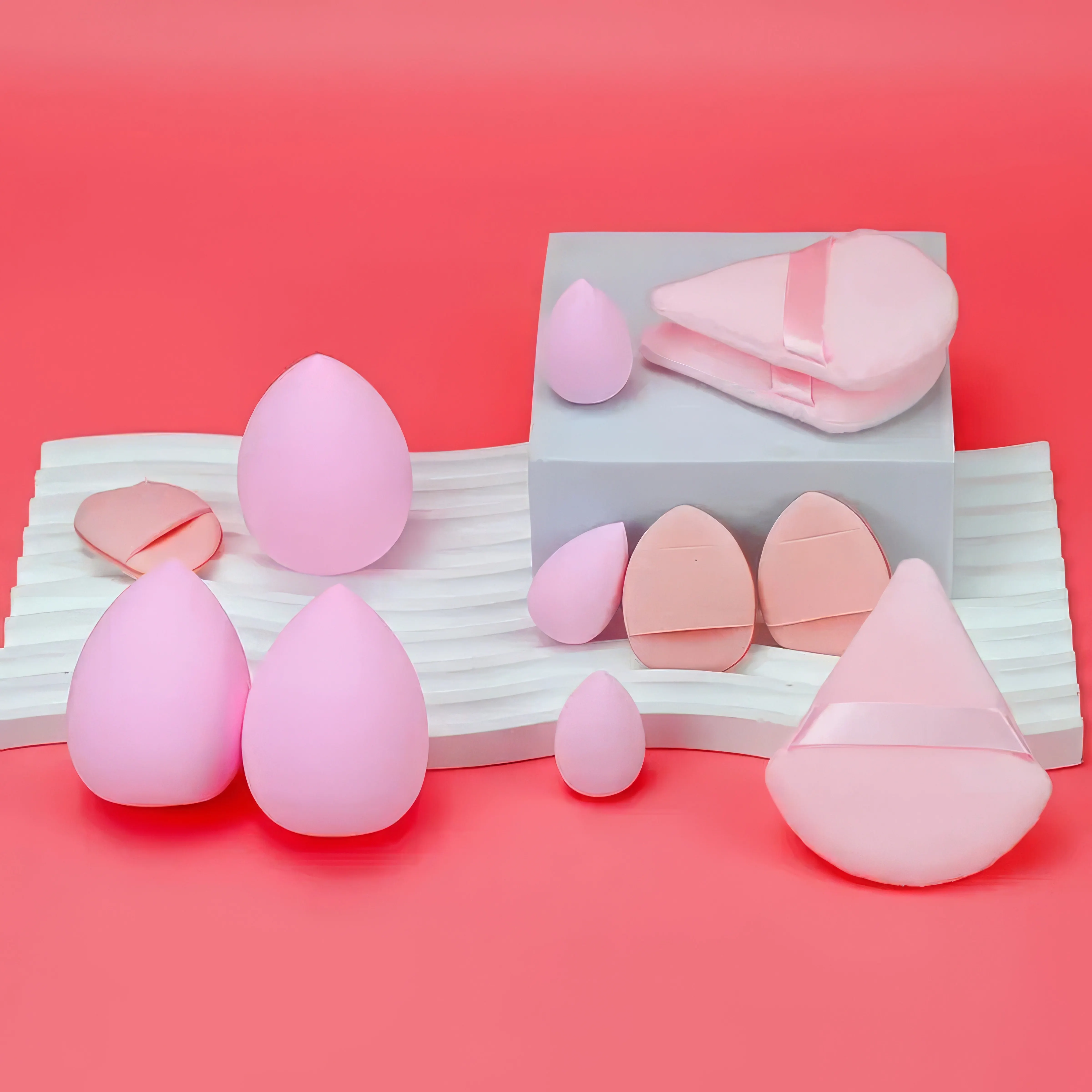 1 conjunto de 12 ovos de beleza em pó/pele/roxo escuro, macio, adequado para líquido, creme facial, adequado para todos os tipos de pele