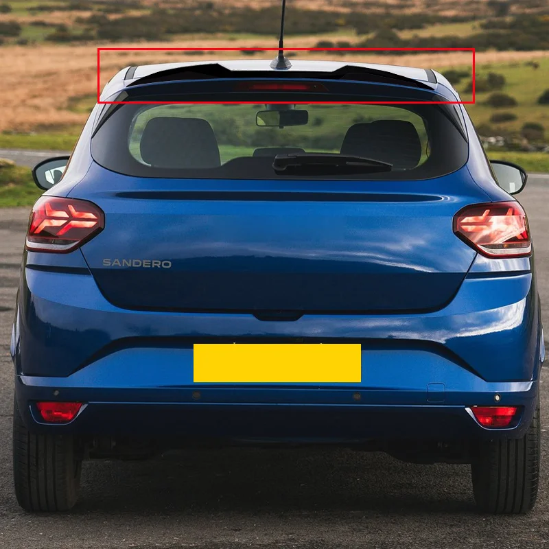 2Pcs 99cm Car Rear Roof Spoiler Lip For DACIA Sandero 3 (DJF) 2020+ Gloss Black ABS
