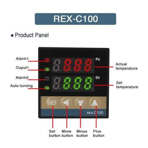 Imagen 2 del producto Controlador de temperatura REX-C100 PID 220v 400 grados termostato Digital salida 40A SSR K tipo termopar