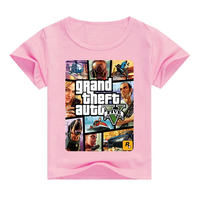 Girls Children Clothes For Boys Gta 5 T-Shirts Summer Kids T Shirt Child Girls Clothes 2 To 8 Years Tops One Piece T Shirt Tees