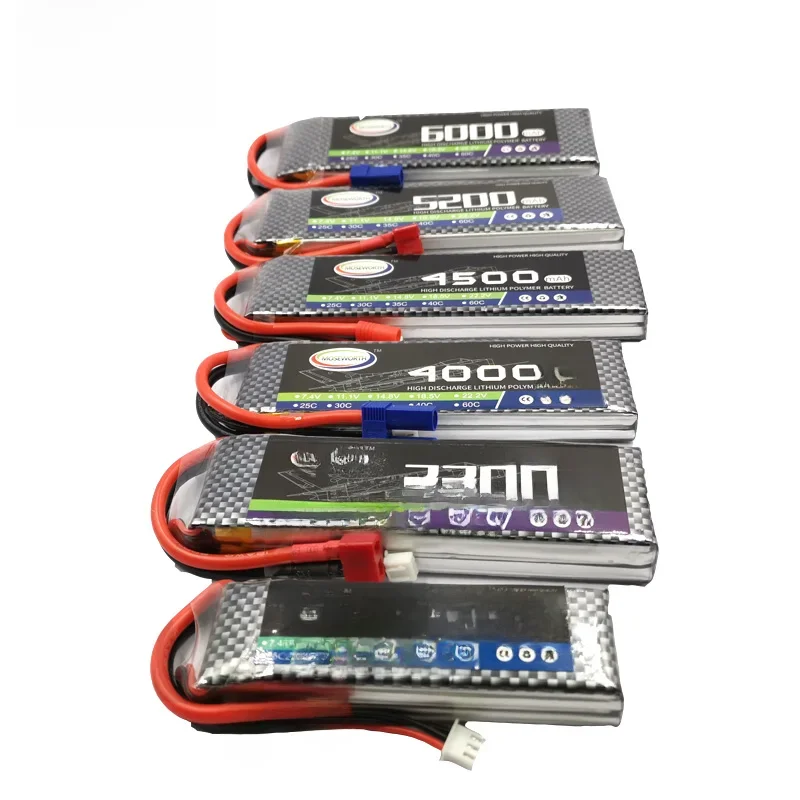 2S 3S 4S 6S 2200 4200 5200 6000mAh 30C 40C 60C 7.4V 11.1V 14.8V akumulator do RC LiPo dla RC helikopter dron samolot samolot samochód — zdjęcie 2