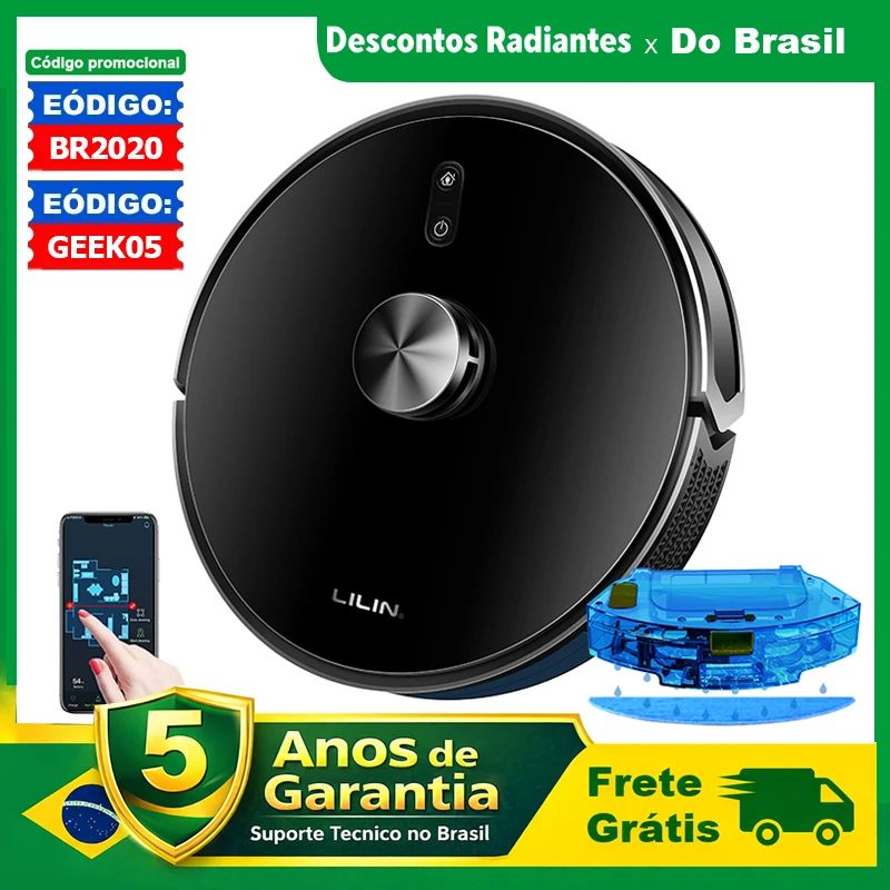 LILIN X6 /Liectroux Robô aspirador de pó com Navegação LiDAR, combin, combinação de limpeza a seco e a úmido, sucção de 6500Pa, mapa de vários andares, esfregão úmido em forma de Y, limpeza de carpete com reforço turbo