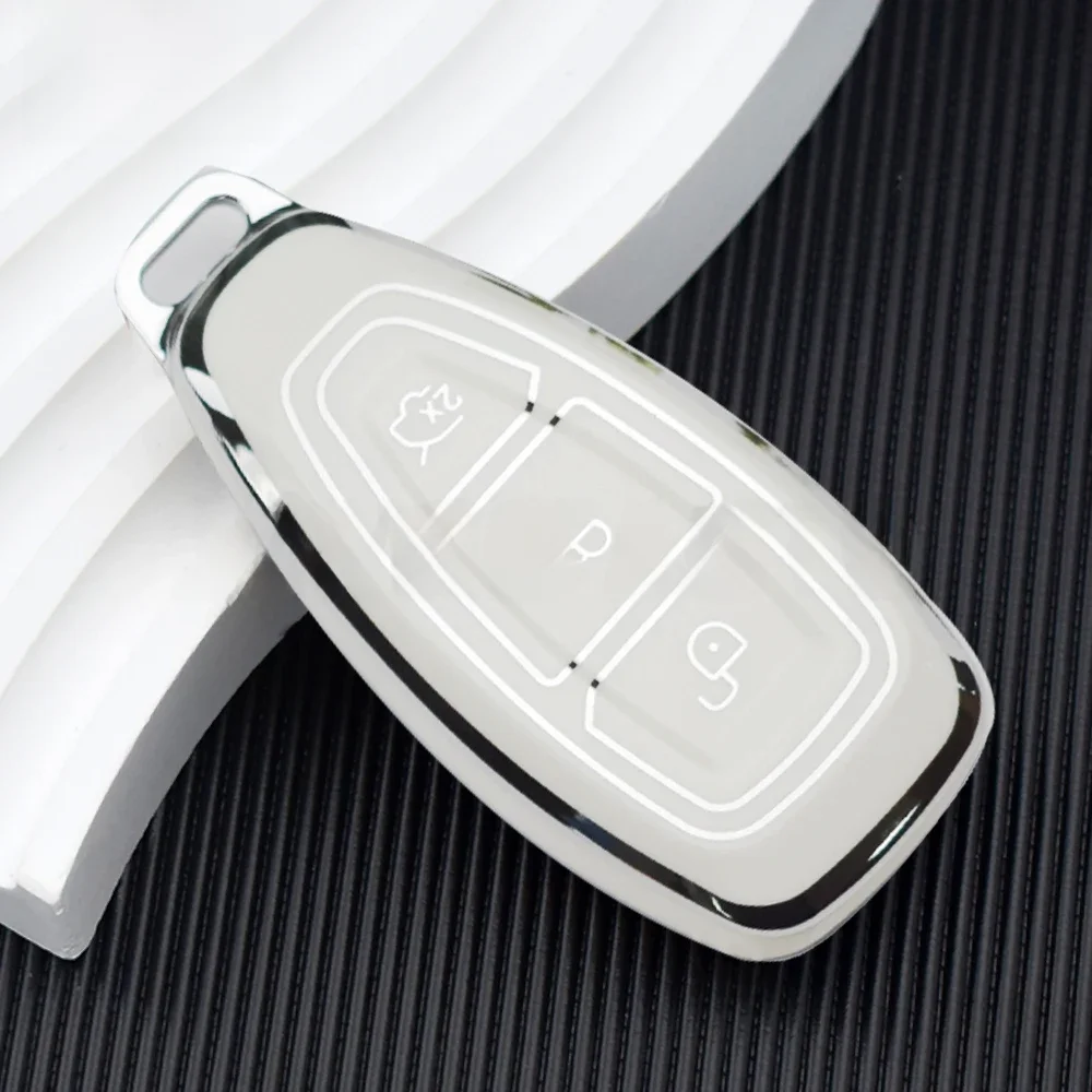 Étui pour clé de voiture en TPU à 3 boutons, pour Ford Puma Grand C Max Focus Mondeo Kuga Fiesta Ecosport Transit, housse pour clé à distance